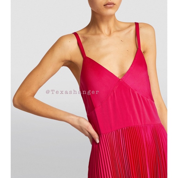 NWT Polo Ralph Lauren Pleated Midi Dress Size 2 Pink - Picture 2 of 15